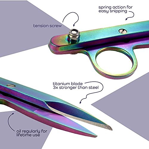 JubileeYarn Professional Multi-Purpose Titanium Precision Trimmer - Rainbow - 30 Pairs - color: Titanium - Rainbow, size: 30 Pairs