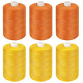 Orange Thread for Sewing, 6 Spools of 1000 Yards Polyester Quilting Thread - color: Orange+GoldenYellow