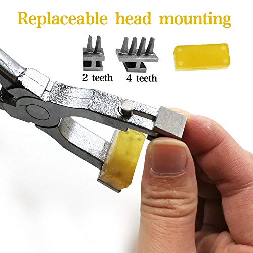 BUTUZE Leather Hole Punch,4mm Silent Leather Hand Pliers, Stitch Chisel - color: Black