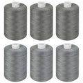 Gray Thread for Sewing, 6 Spools of 1000 Yards Polyester Quilting Thread - color: SmokyGray+LightGray