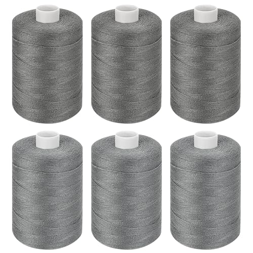 Gray Thread for Sewing, 6 Spools of 1000 Yards Polyester Quilting Thread - color: SmokyGray+LightGray