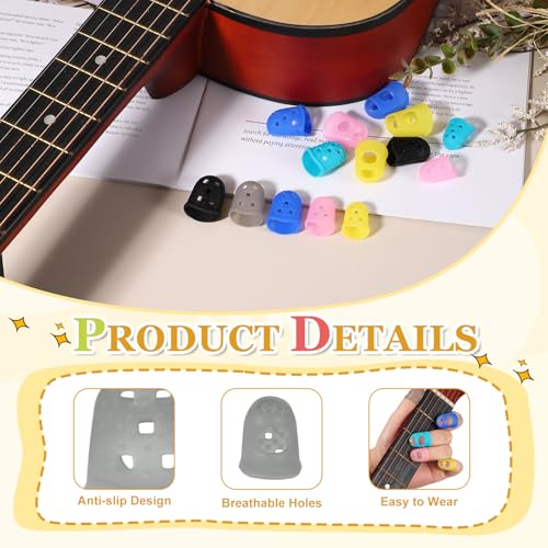 PATIKIL Rubber Finger Tips, 5 Sizes 20 Pcs Guitar Fingertip Protector Silicone Thimbles Knitting Accessories for Hand Sewing Paper Sorting Money Counting Guitar Playing, Gray - color: Gray