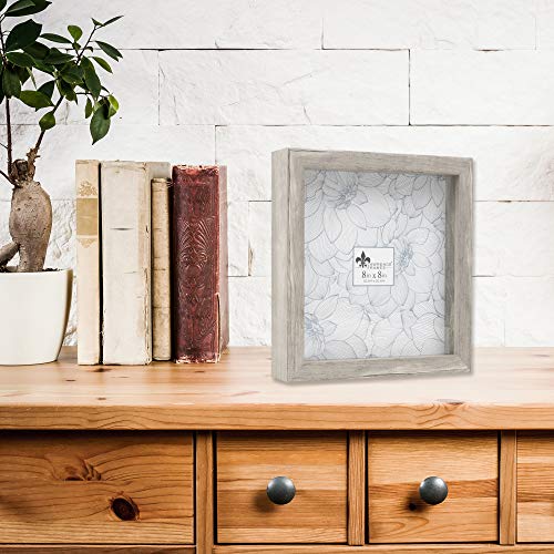 Lawrence Frames Shadow Box Frame, 8x8, Natural Gray - color: Natural Gray, size: 8 x 8 inches