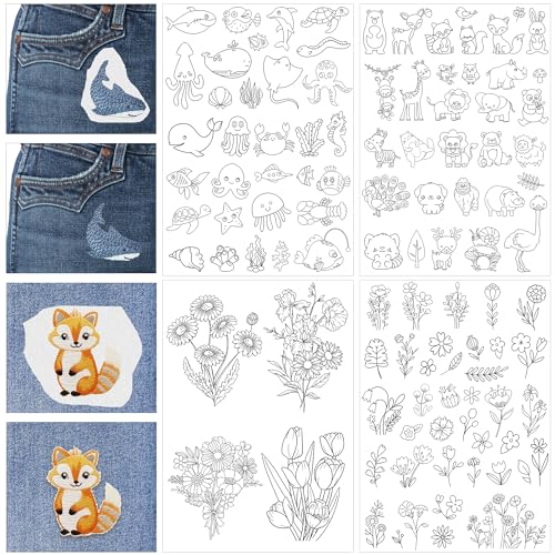 Water Soluble Embroidery Patterns, Stick and Stitch Paper for Sewing - style: animal 1308