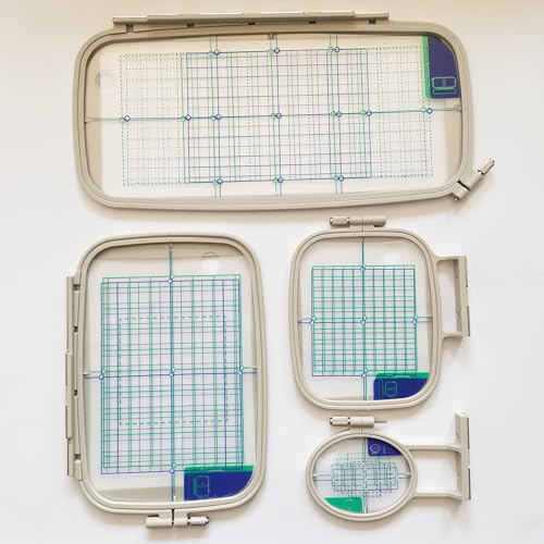 HONEYSEW Embroidery Machine Hoops 4 in 1 Set for Brother PE800 SE1900 PE770 780D PE700 PC6500 Brother Innovis 1250 700 Babylock Accord /Emore /Ellure /Ellure Plus SA442,SA443,SA444,SA445