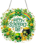 ZeeLionArt Hanging Diamonds Art kit for Adult,Saint Patrick Wreath Pendant Diamonds Painting Art Kit,7.0x7.1inch Acrylic Diamonds Painting Board Kit Ornament, Special Crystal Diamond Hanging Ornament - color: DP02581