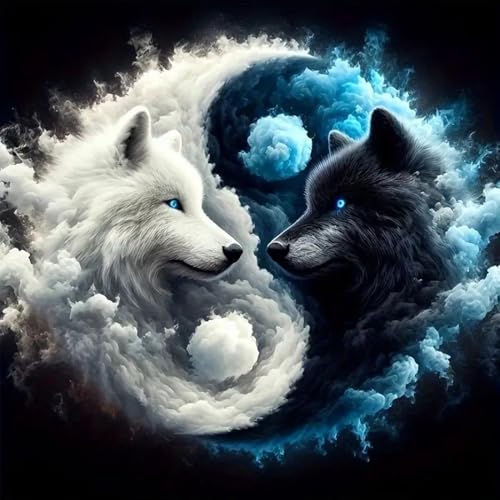 Wolf Stamped Cross Stitch Kits for Beginners Adults, Animal Dimensions Needlepoint Art Crafts,Counted Cross Stitch Kits Embroidery Kits for Beginners Adults for Home Decor 13.8X13.8inch - color: Cross Stitch-1011-6
