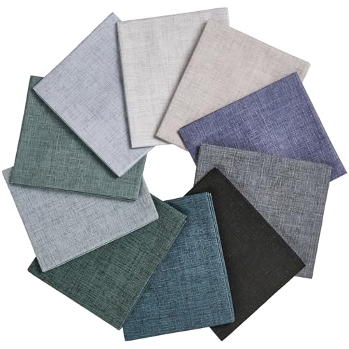 Craftido - 11 Options Solids with Tweed Tonals - Assorted Color Cotton Quilting Fabric Bundles 10pcs Fat Quarters 18"x21" - Medium Weight 5.2oz - for Quilting, Sewing and Crafts - Monochrome - color: Monochrome