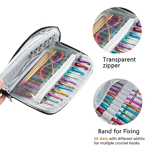 Crochet Hook Case, Stand-Up Crochet Hook Organizer for Hooks up to 7" - color: Purple, size: Fits up to 7 inches