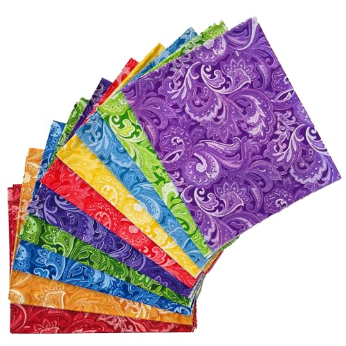 Fat Quarters Fabric Bundles Cotton Quilting Fabric, Paisley - color: Paisley