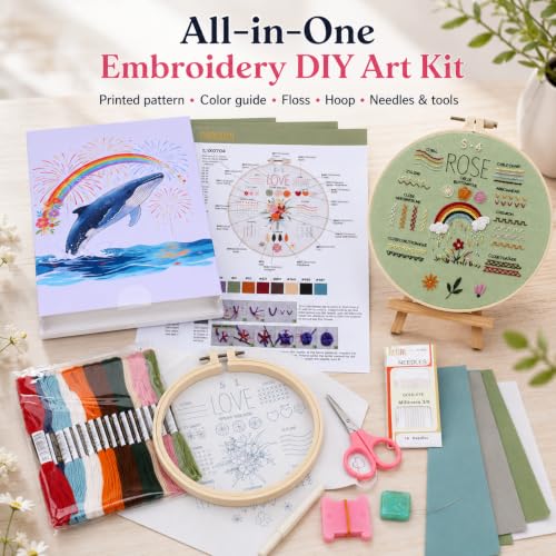 Nalexmi 3 Sets Christmas Embroidery Kits, Snowman, Santa, Jingle Bell (4, Colorful) - color: colorful