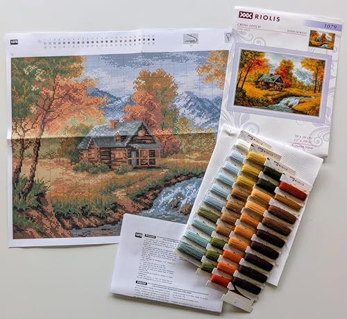 RIOLIS 1079 Autumn View Counted Cross Stitch Kit 14.96 x 10.24 in - style: Autumn View 1079