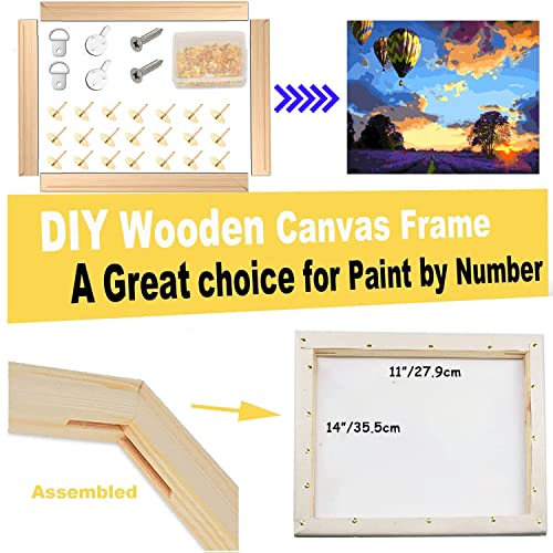 2 Pack 11"x 14" DIY Wood Canvas Stretcher Bars,Removable Canvas Frames Kit-Easy to Assemble,Wooden Frames Kit for Oil Painting,Diamond Painting,Canvas Painting and Needle Arts Supplies - color: 11"X14"