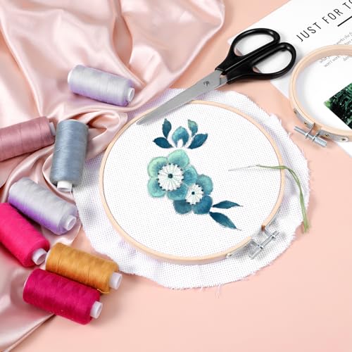 simarro 2 Pieces Embroidery Hoops, 4" and 6" Round Embroidery Hoops Bamboo Round Cross Stitch Hoops, Adjustable Frame Hoop for Embroidery, Cross Stitch, Art Craft Sewing, and DIY Decoration