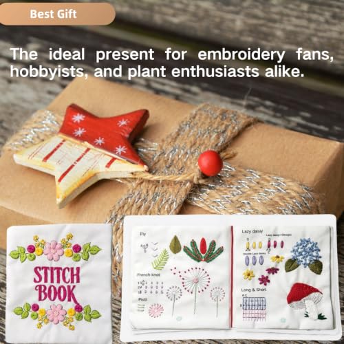 Embroidery Stitch Book Kit 29 Stitches Beginner Embroidery Kit for Adults (Basic Kit)