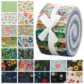ZMAAGG Jelly Roll Fabrics-32PCS Quilting Fabric, Floral Fabric Strip Bundle - color: Green