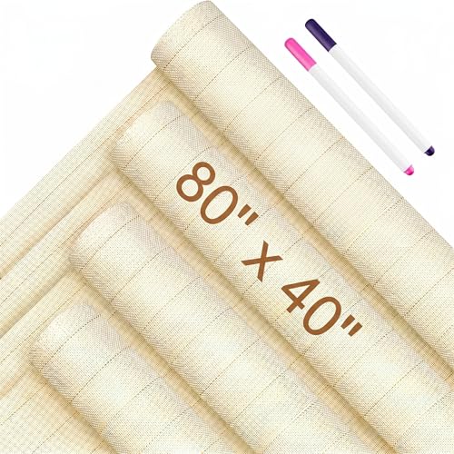 4 Pcs 80'' x 40" Large Overlocking Primary Tufting Cloth for Rug Tufting