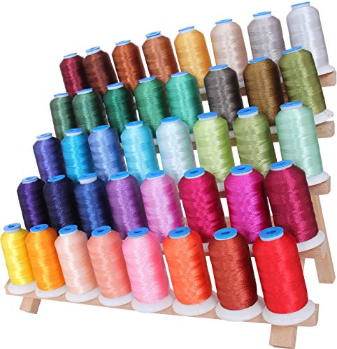 40 Color Set ThreadArt Machine Embroidery Thread, 1000M, Bright - color: SET B - 40 BRIGHTS