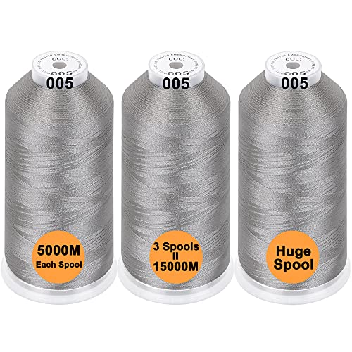 New brothread Huge Spools Embroidery Machine Thread -3xSilver - color: 3xSILVER