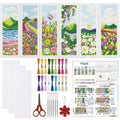 ORIGACH 6 Set Spring Pastoral Landscape Cross Stitch Bookmark Kit - style: Spring Pastoral Landscape
