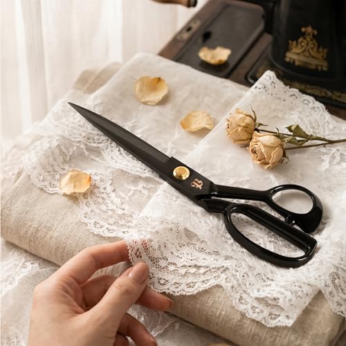 Professional Tailor Scissors 9 Inch for Cutting Fabric Heavy Duty Scissors for Leather Cutting Industrial Sharp Sewing Shears for Home Office Artists Dressmakers - size: 9 inch