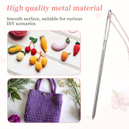 15 Pcs Large-Eye BluntTip Needles and 1 Pcs Wooden Box Stainless Steel Yarn Needle 3 Sizes Needlepoint Needles Tapestry Needle for Crochet Darning Embroidery Projects