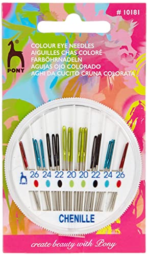 Pony Eye Hand Sewing Needle Compact: Chenille, Multi-Colour