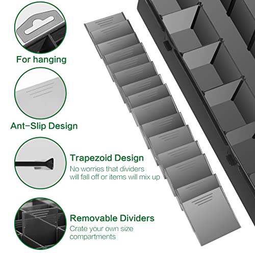 Gbivbe Large 24 Grids Plastic Organizer Box Adjustable Dividers,Clear Storage Box for Jewelry, Art DIY Crafts, Washi Tapes, Beads and Small Parts(Black, 1Pack) - color: Black-1