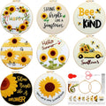 Riceshoot 8 Set Sunflower Embroidery Kits for Beginner Adults Bee Cross Stitch Kit DIY Needlepoint with Pattern Instruction, Hoop, Embroidery Fabric, Thread, Needle, Scissor, Gift for Home Decor - style: Sunflower