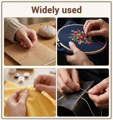 15 PCS Self Threading Needles for Hand Sewing, Easy Thread Needles for Hand Sewing with Metal Storage Tube, Stainless Steel Embroidery Sewing Needles (3.6, 3.8, 4.2 Cm)