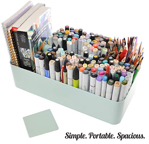 Portable Caddy American Made, DIY Dividers, 8 Compartments, Supply Organizer, Portable Tote Basket with Handle Storage Organizer Bathroom, Office, Crafts, or School Supplies - color: Mint