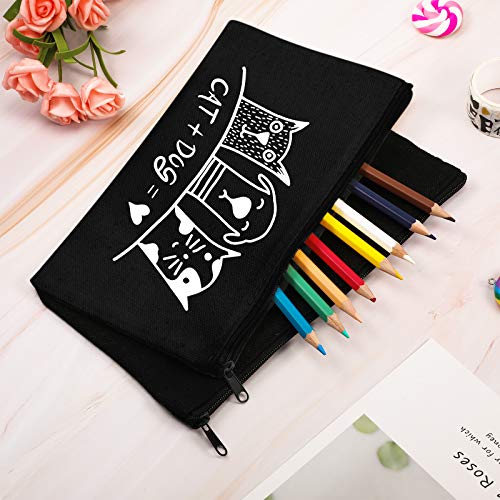 Shappy 40 Pieces Canvas Pouch Zipper Pen Makeup Cosmetic Bag, Black - color: Black