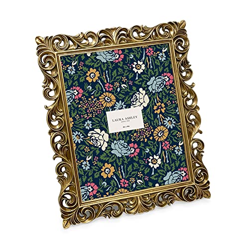 Laura Ashley 8x10 Gold Vintage Inspired Resin Scroll Design Picture Frame - color: Gold, size: 8x10