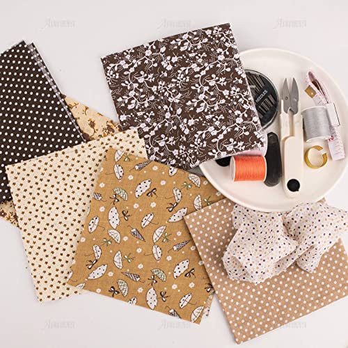 AUEAR, 56 Pack Quilting Fabric 10"X10" Cotton Fat Squares Sheets Printed Floral Supplies for Sewing Patchwork Scrapbooking DIY Craft(8 Colors) - color: Style D, size: 56 Pack