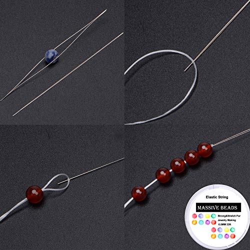 4mm Natural Mixed Materials Gemstones Beads Tiny Spacer Round Loose Beads Jewelry Making KIT with Thread and Needles 600 PCS(24 Natural, 4mm) - color: 24 Natural, size: 4mm