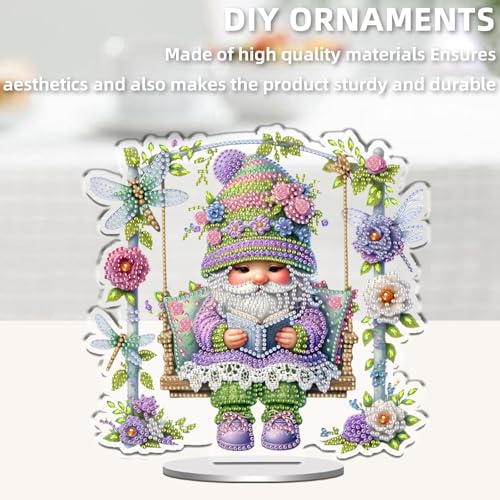 POETRYDRAW DIY Diamond Art Ornament Desktop Kit Goblin, Stand Up Acrylic Diamonds Painting Ornament for Adults, 5D Special Diamond Gem Craft Tabletop Placement Board Kit - color: Goblin