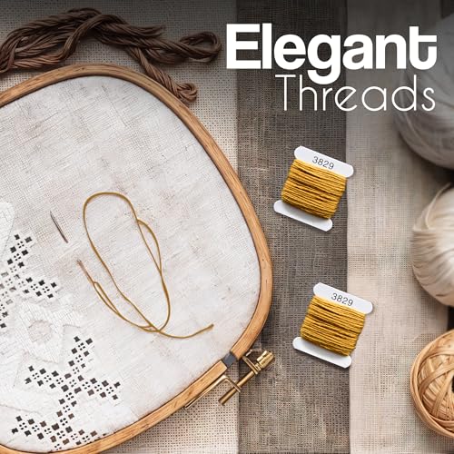 Embroidery Floss Kit and Refills - Cotton Threads - DMC Color Coding for Cross Stitch, String Crafts, Friendship Bracelets - color: 3829 Light Brown