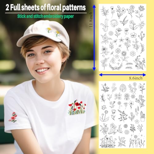 Embroidery Patterns Stick and Stitch Water Soluble Stabilizer Paper - color: Flower