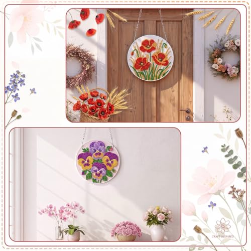 Cinnvoice Seasonal Diamond Art Hanging Kit,12 Pcs,Flower - style: Flower