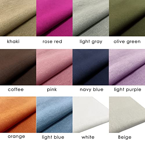 12 Pcs/Set Linen Embroidery Fabric 19 x 19 Inch Cloth Needlework - size: 19×19Inch