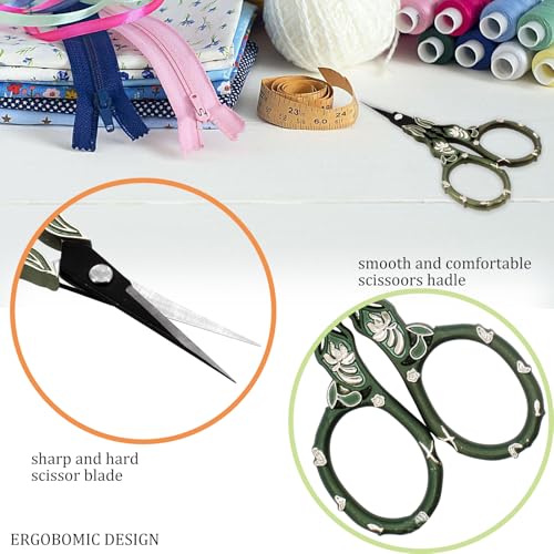 4.5" Vintage Tassel Scissors with Sheath Stainless Steel Embroidery Sewing - style: Classic
