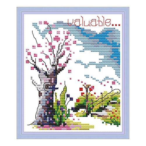 Howie's Needlepoint 14CT Pre-Printed Cross Stitch Kits,Embroidery Patterns Starter Kits,Needlepoint Kits - Winter - color: Winter