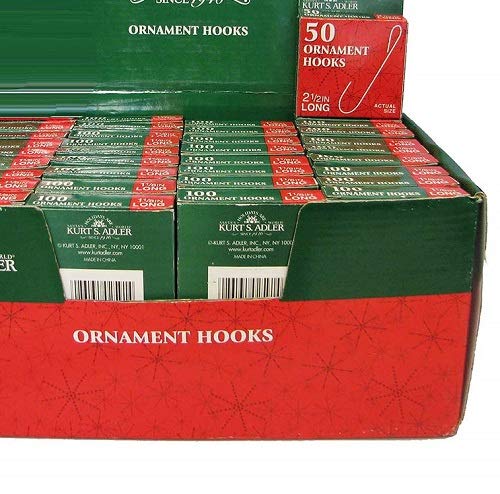 Kurt S. Adler 2.5-Inch Christmas Ornament Hooks, 50 Piece Set