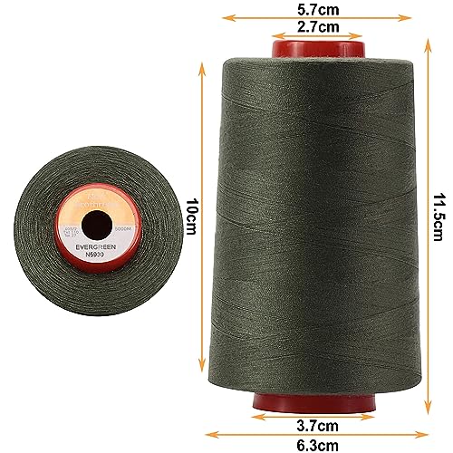 New brothread 4 Large Cones All Purpose Polyester Thread -Evergreen - color: 4xEvergreen