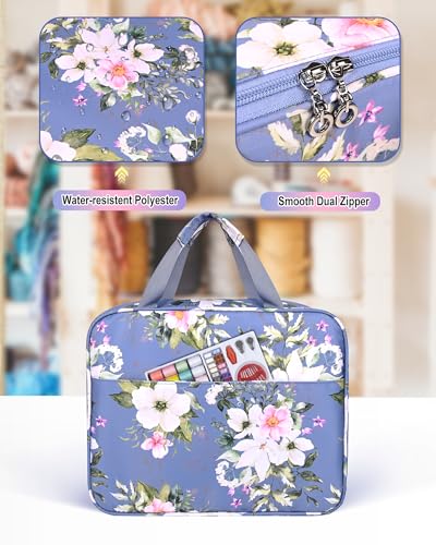 Sewing Supplies Organizer Bag with Removable Binder, Flower - color: Flower