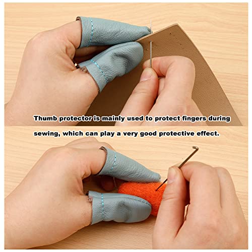 Mayboos 4 Pairs Leather Finger Protector Leather Thimble - size: 4 Pairs
