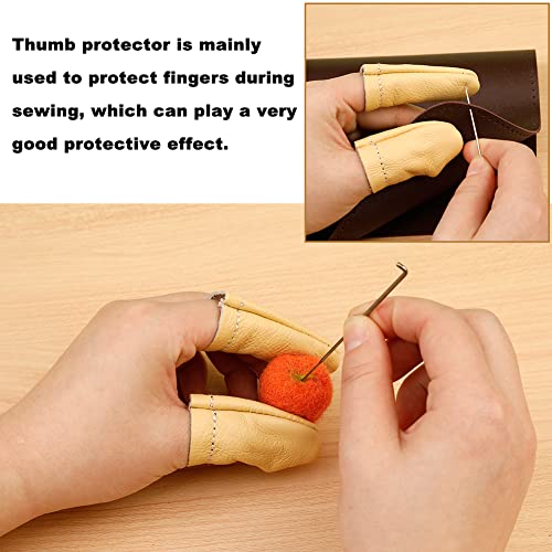 3 Pairs Leather Finger Protector Leather Thimble - size: 3 Pairs