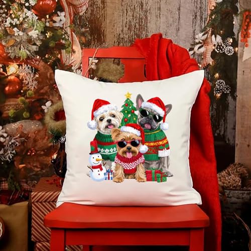 Christmas Iron on Transfer Vinyl Decals Xmas Heat Transfers Sticker Patches with Santa Reindeer Dogs Christmas Tree Patterns for Clothing Bags Pillows Decorations 4 Large Sheets - color: Christmas Iron on Transfers
