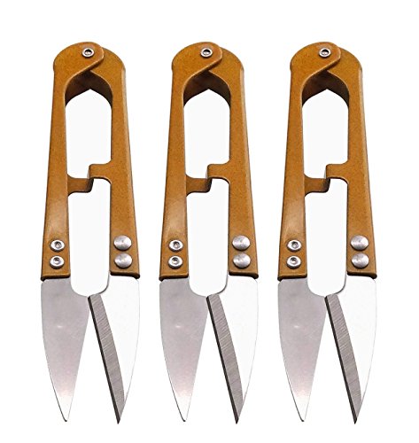 Penta Angel 4.1inch Sewing Scissors Yarn Thread Scissors Mini Small Snips Trimming Nipper - Great for Stitch,DIY Supplies (3PCS, Gold)