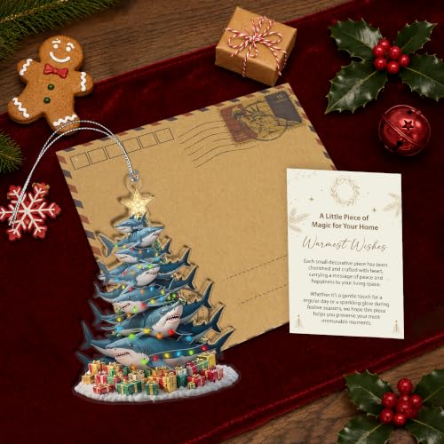 Shark Tree Funny Christmas Ornaments - color: Shark Tree